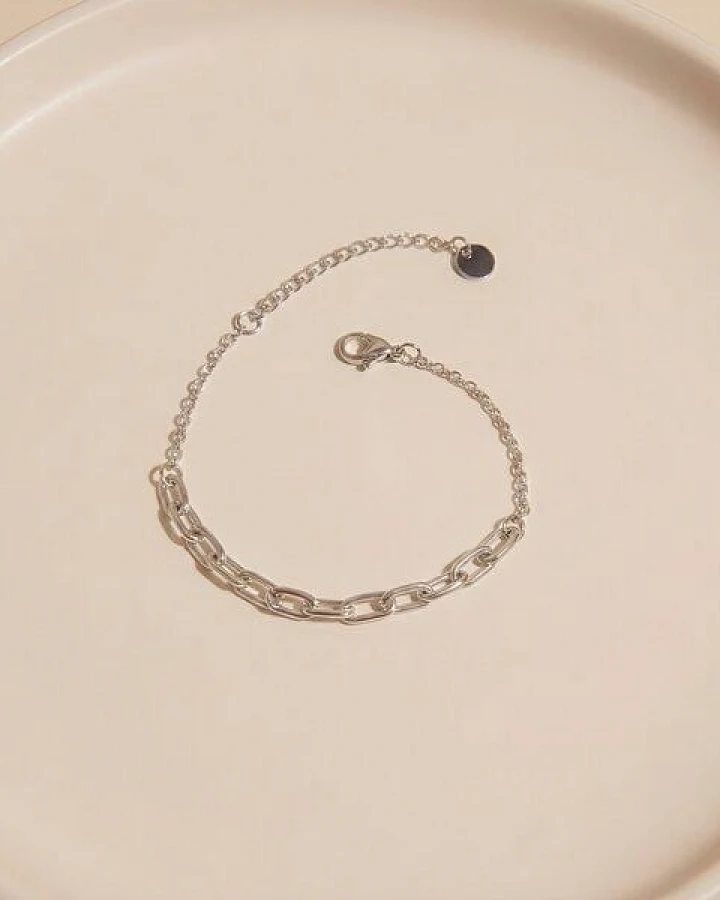 ELEKTROPULLI Feines Armband mit Gliederkette in ca. 21 cm x 1 mm / 6 mm (inkl. 5 cm Verlängerungskette)