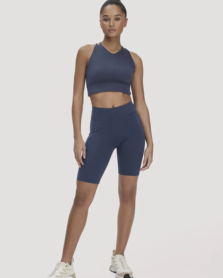 hessnatur Loungewear Shorts Fitted ACTIVE LIGHT aus Bio-Baumwolle - blau - Größe L/k