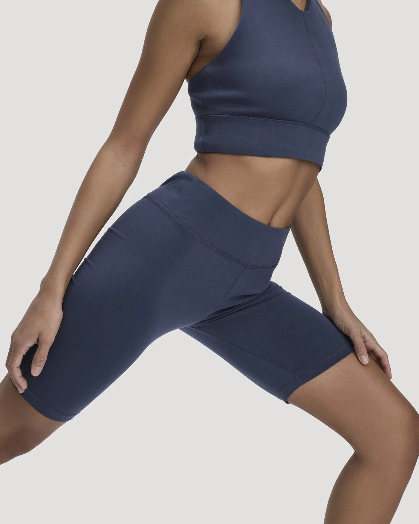 hessnatur Loungewear Shorts Fitted ACTIVE LIGHT aus Bio-Baumwolle - blau - Größe S/l – Ansicht 3
