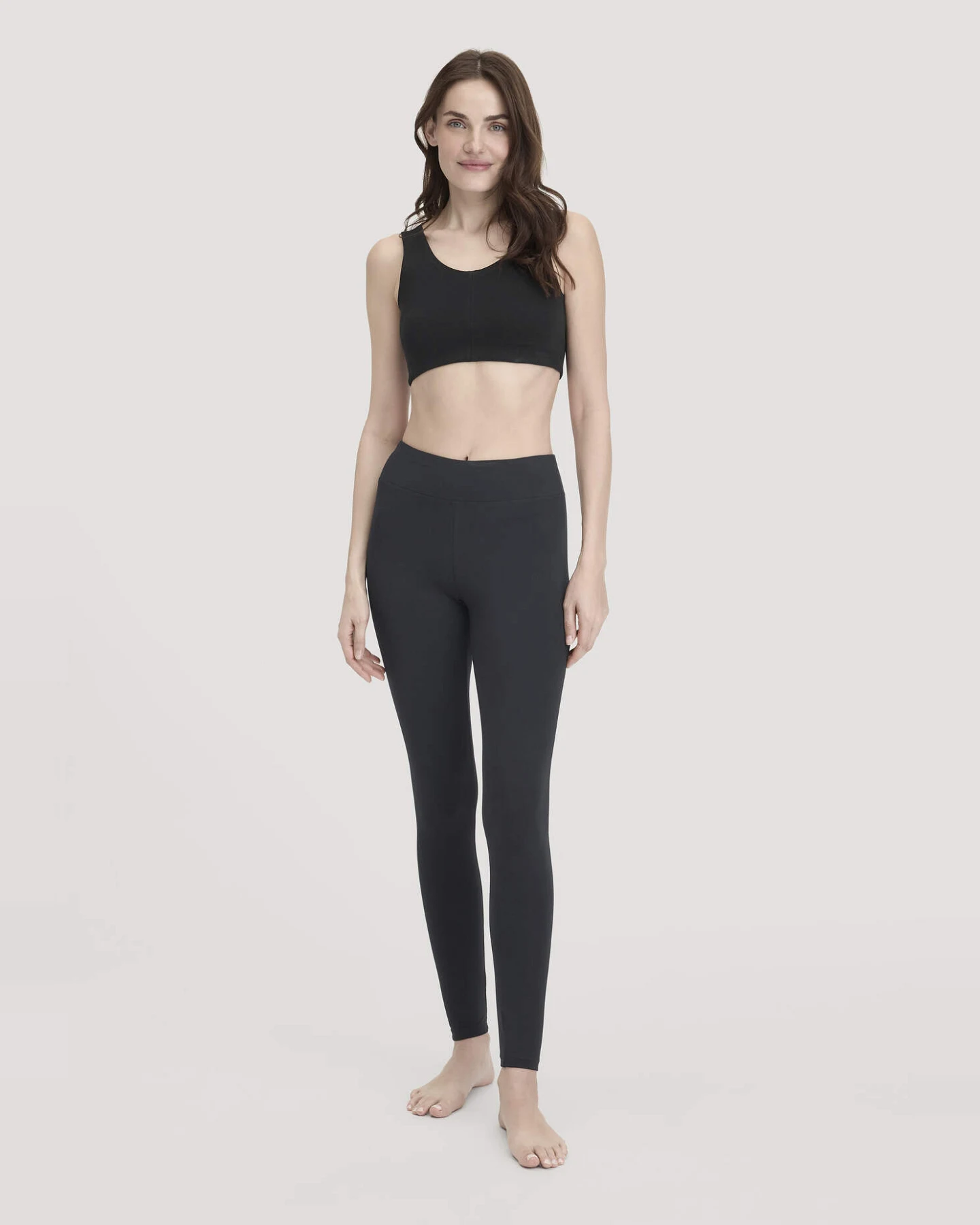 hessnatur Loungewear Leggings Medium Cut ACTIVE LIGHT aus Bio-Baumwolle - schwarz - Größe M/k – Ansicht 2