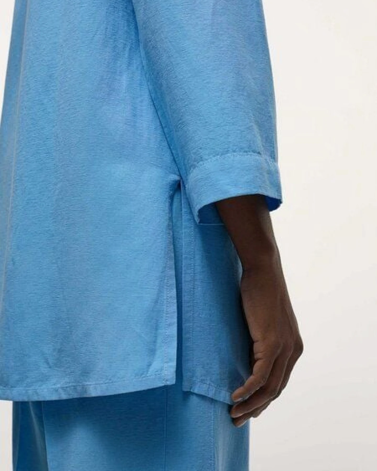 LANIUS Tunikabluse aus TENCEL mit Leinen – Ansicht 4