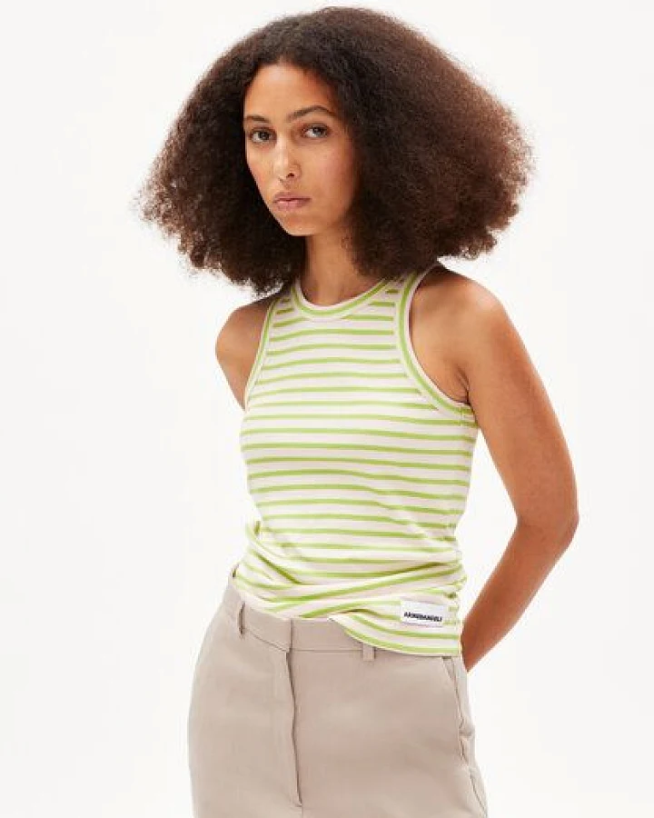 ARMEDANGELS KANITAA STRIPES - Damen Ripp-Top Slim Fit aus Bio-Baumwoll Mix