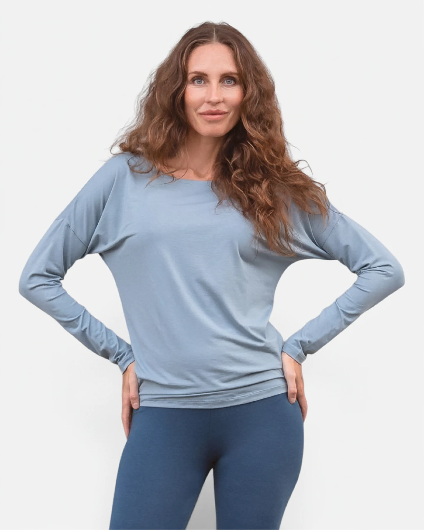Jaya Organics Longsleeve Pia - Washed Denim M – Ansicht 2