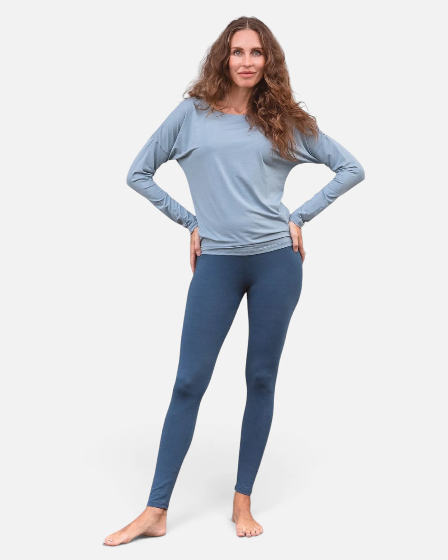 Jaya Organics Longsleeve Pia - Washed Denim M – Ansicht 3