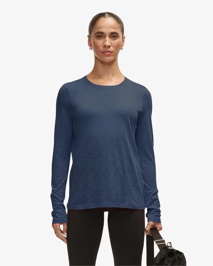 Casall Soft Texture Long Sleeve Blue Shadow S