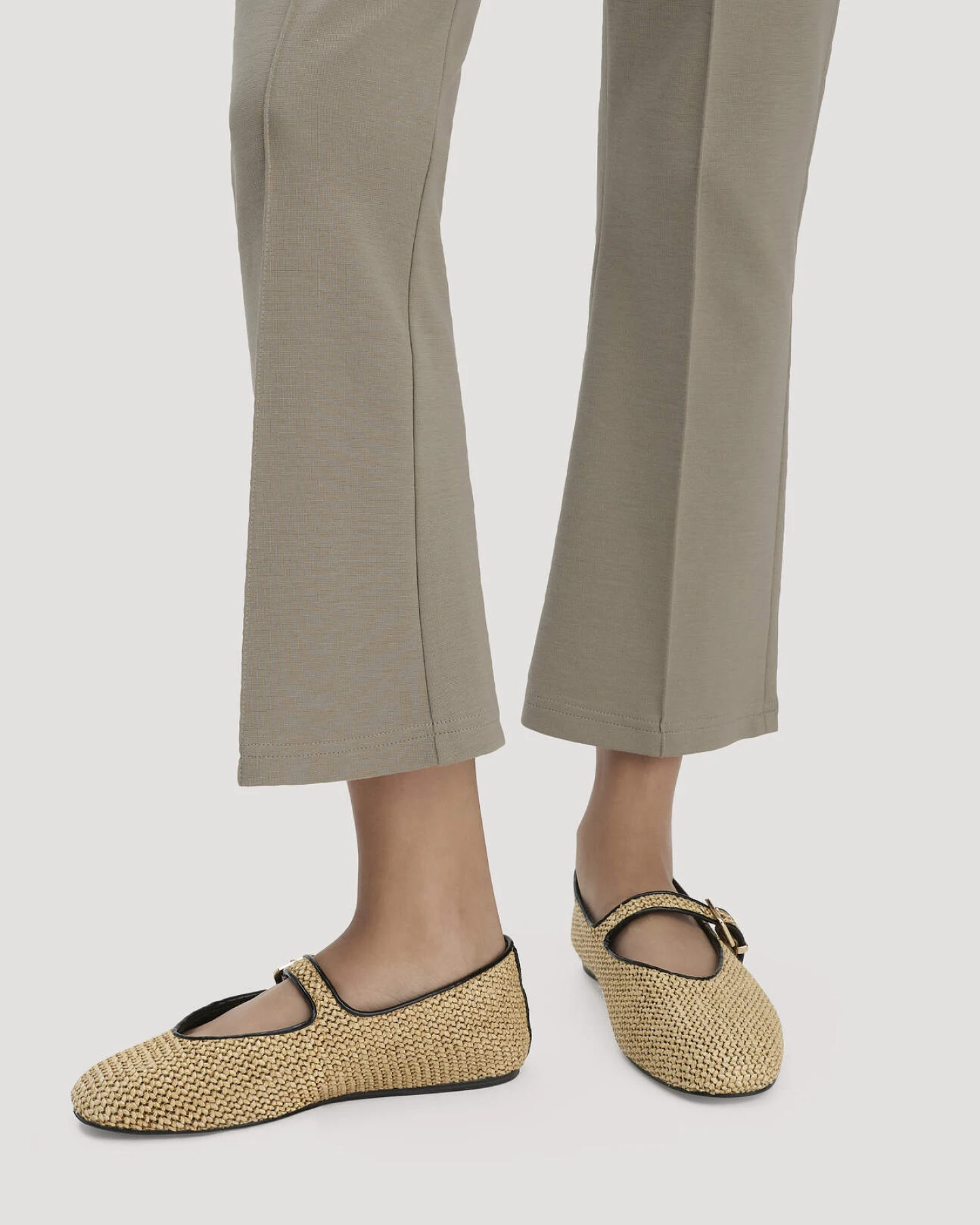 hessnatur Damen Jersey Hose Culotte Slim Leg aus Bio-Baumwolle - beige - Größe 46 – Ansicht 3