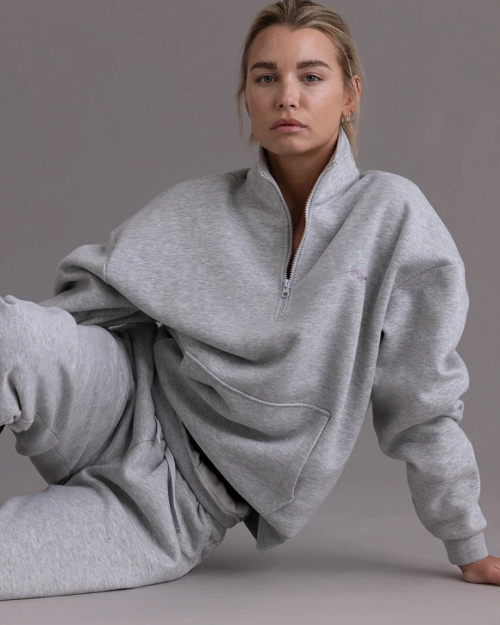 Hey Honey Cuff Sweat Pants - Grey Melange
