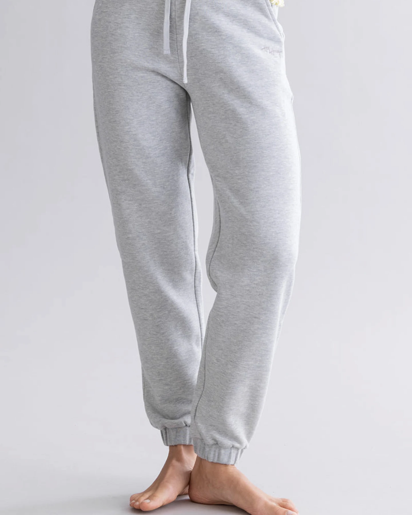Hey Honey Cuff Sweat Pants - Grey Melange – Ansicht 3