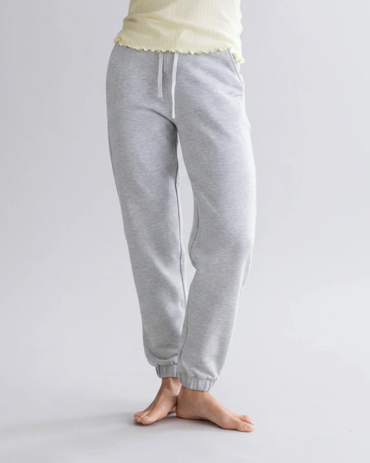 Hey Honey Cuff Sweat Pants - Grey Melange