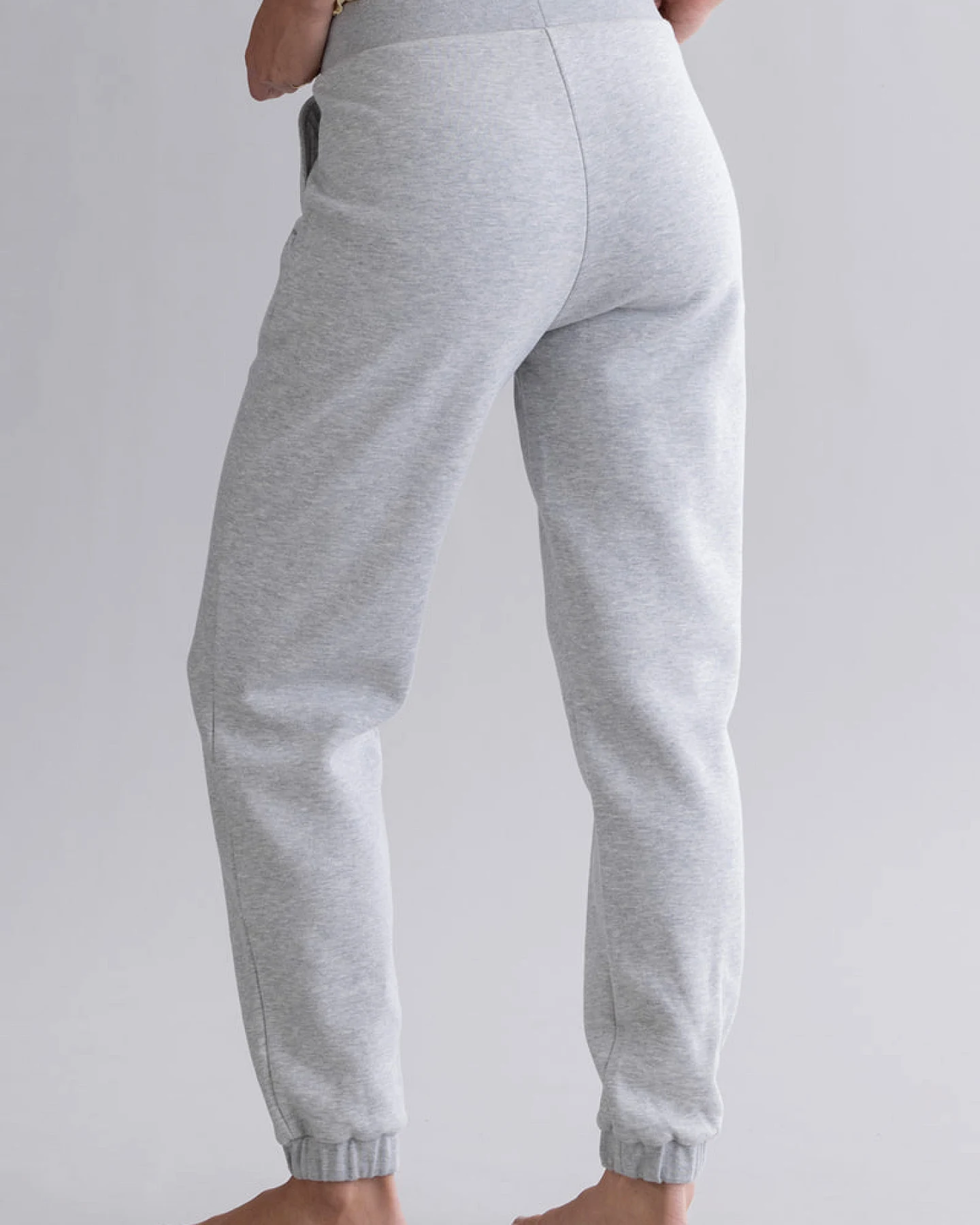 Hey Honey Cuff Sweat Pants - Grey Melange – Ansicht 2