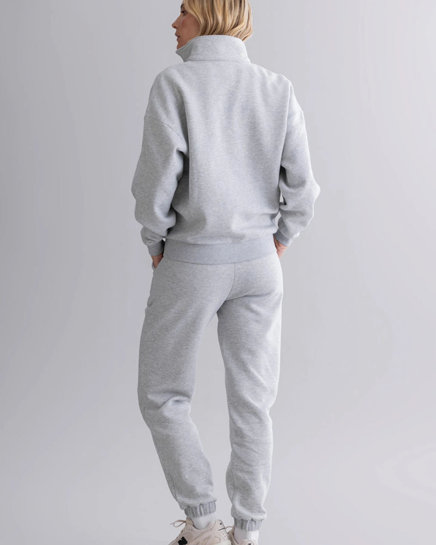Hey Honey Cuff Sweat Pants - Grey Melange – Ansicht 6