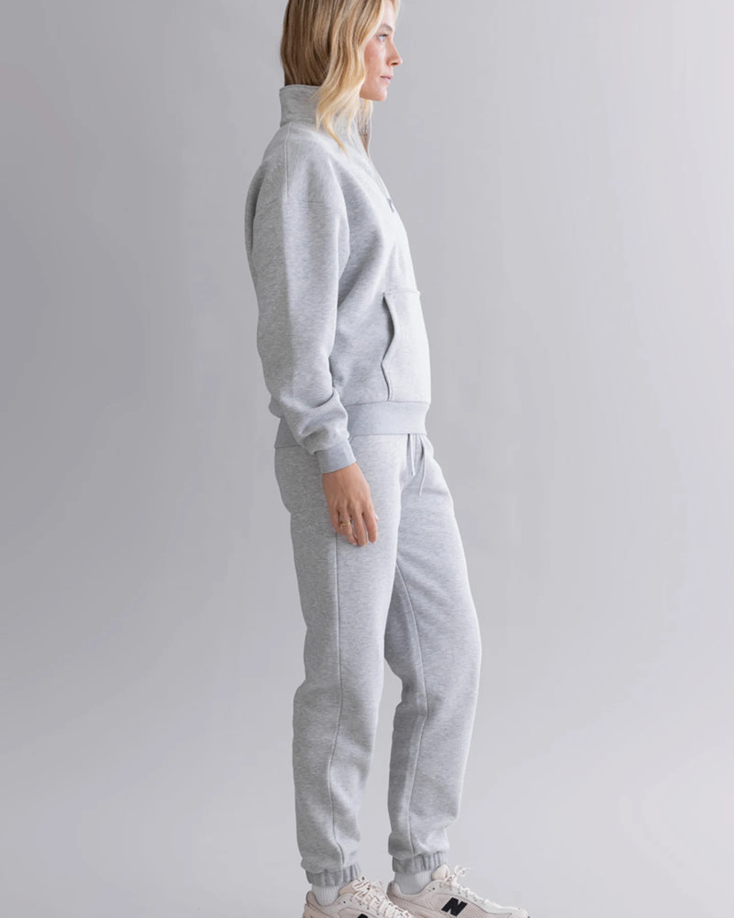 Hey Honey Cuff Sweat Pants - Grey Melange – Ansicht 8