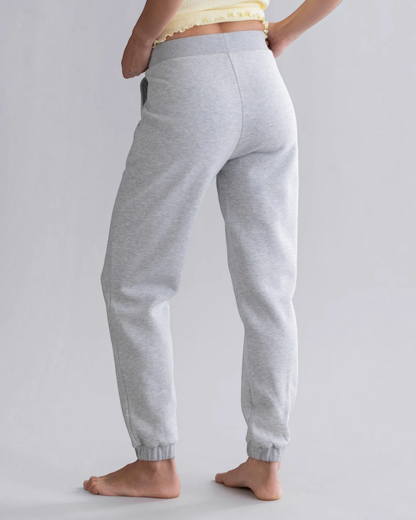 Hey Honey Cuff Sweat Pants - Grey Melange – Ansicht 2