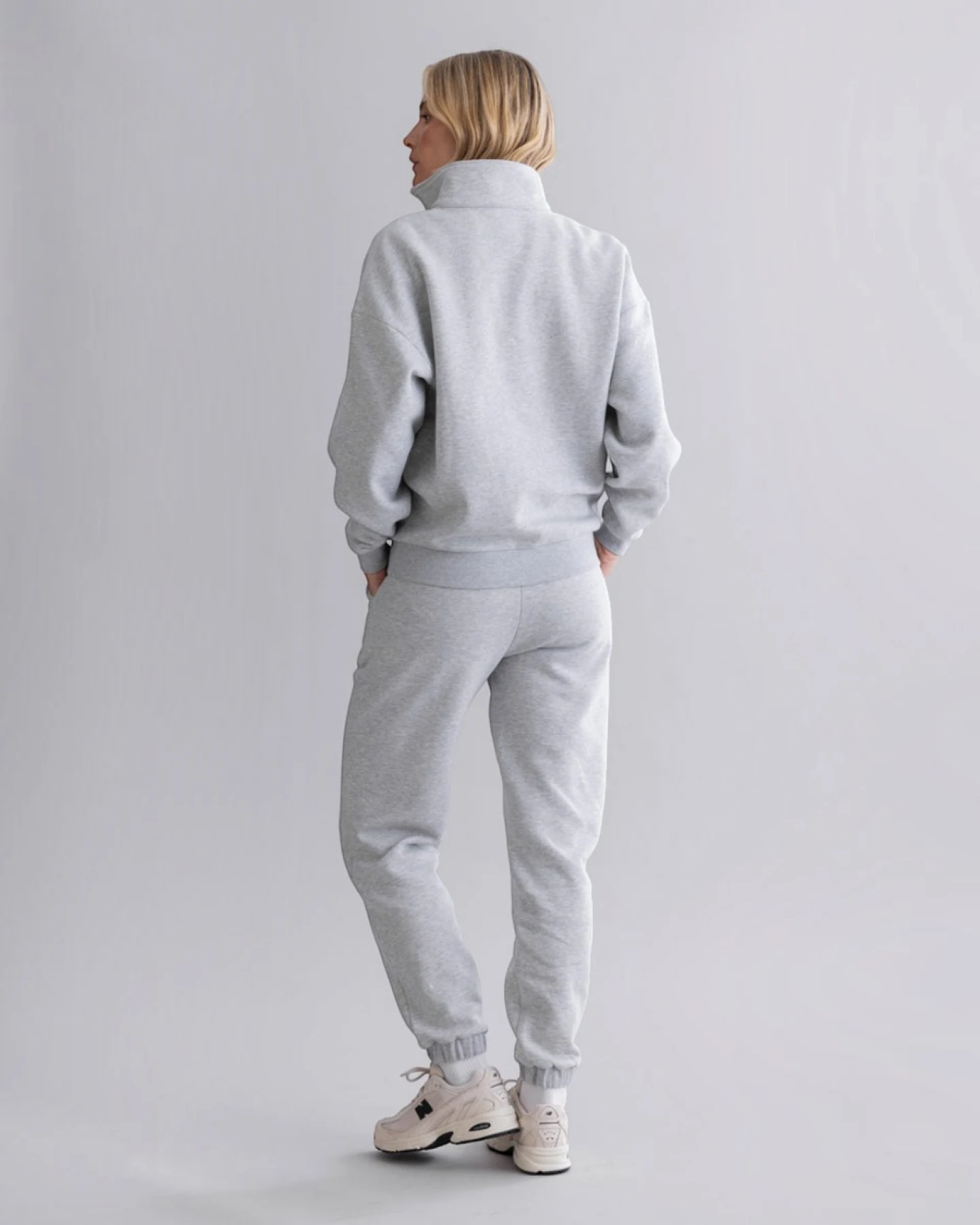 Hey Honey Cuff Sweat Pants - Grey Melange – Ansicht 5