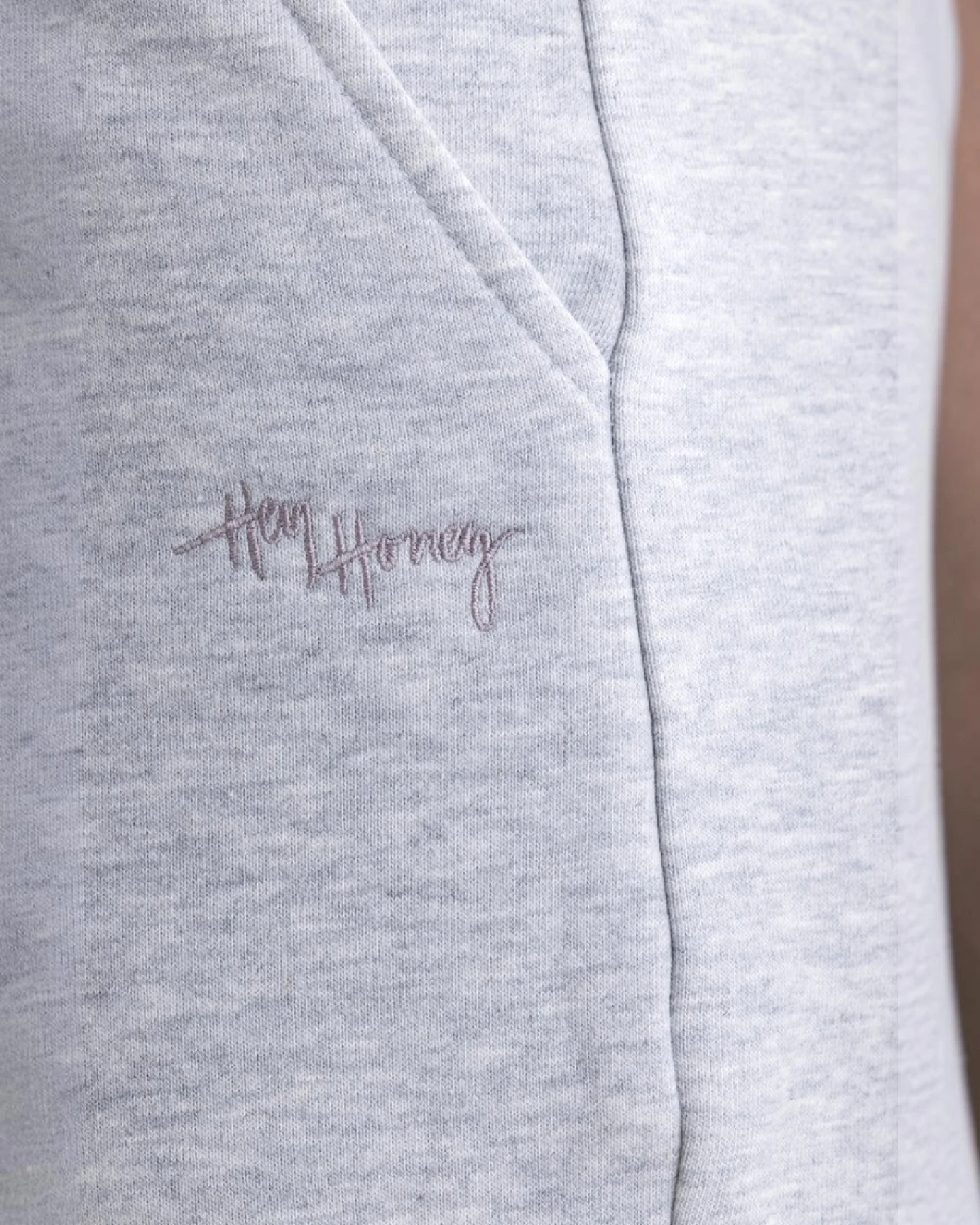 Hey Honey Cuff Sweat Pants - Grey Melange – Ansicht 6