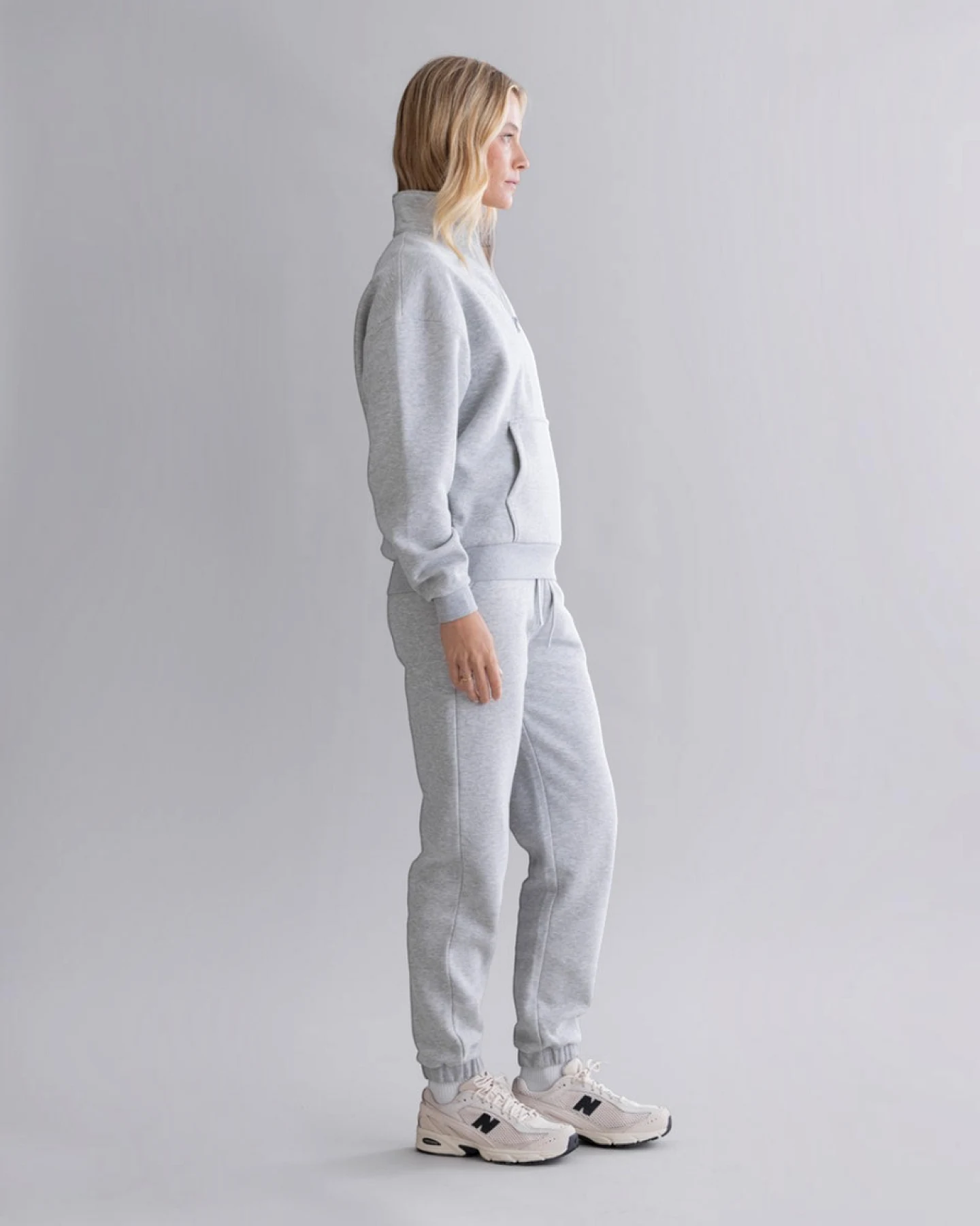 Hey Honey Cuff Sweat Pants - Grey Melange – Ansicht 7