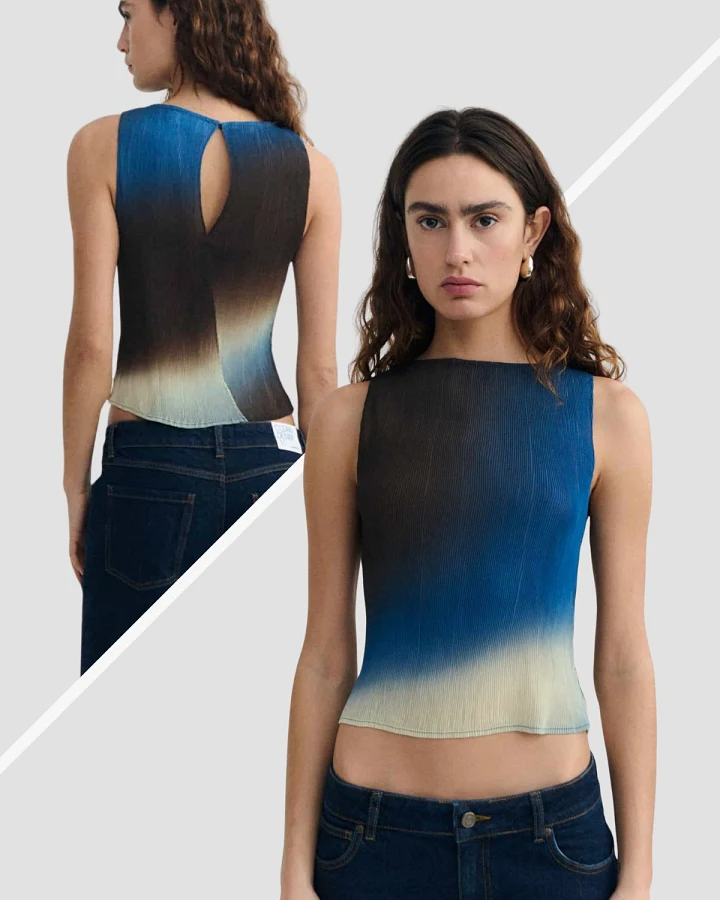 Top Dora Pleated Braun