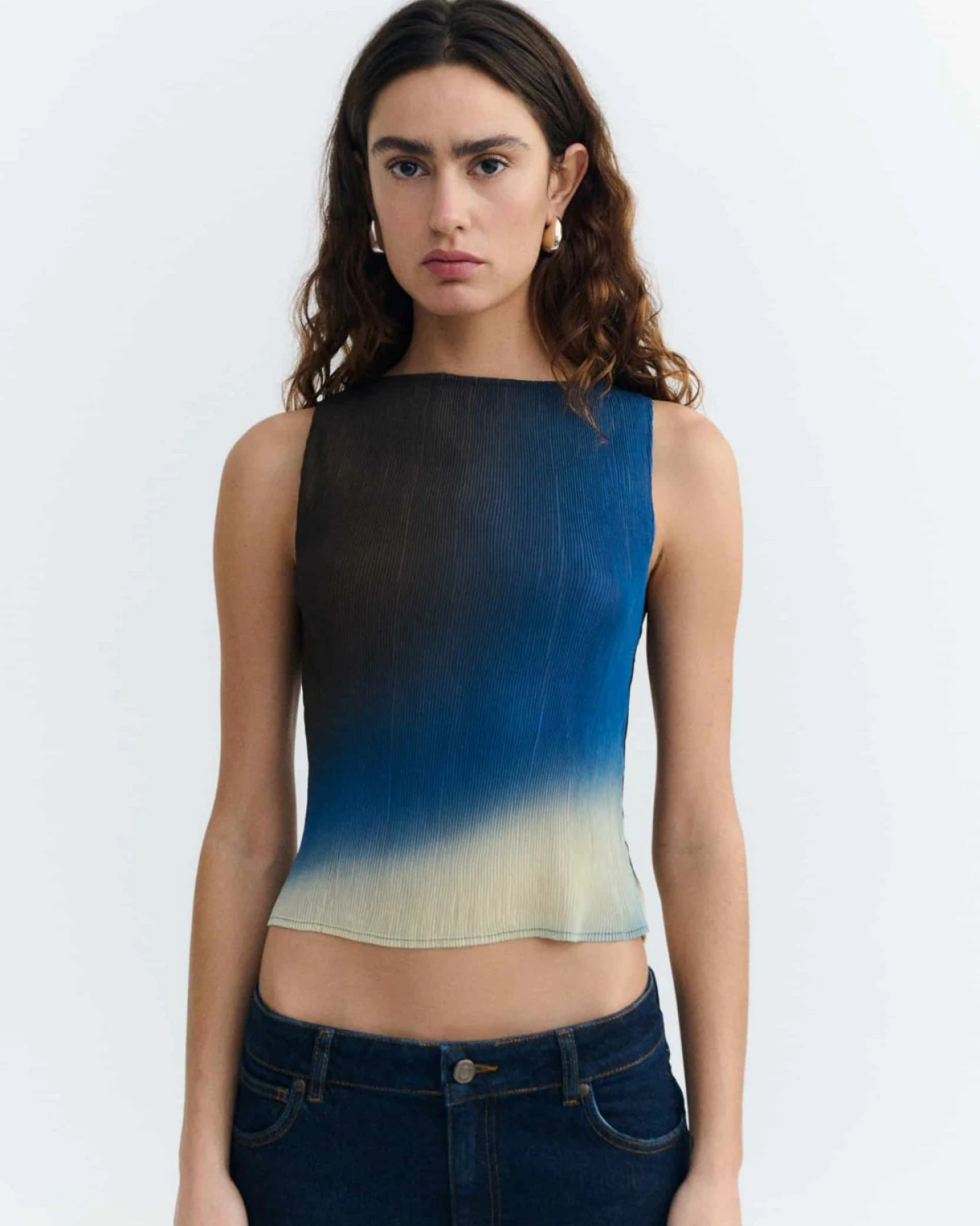Top Dora Pleated Braun – Ansicht 4