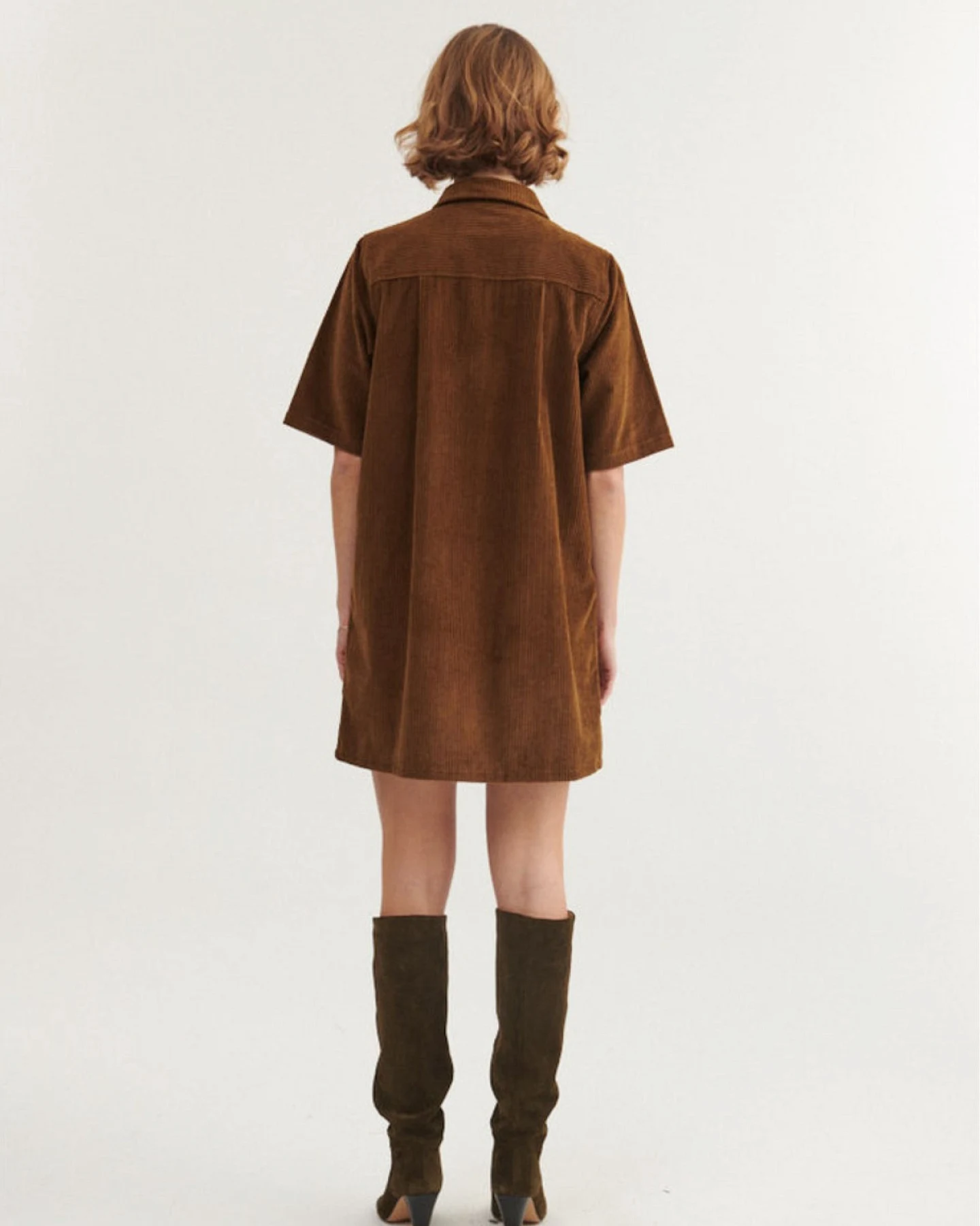 Kleid Cord Isa Polo Braun – Ansicht 3