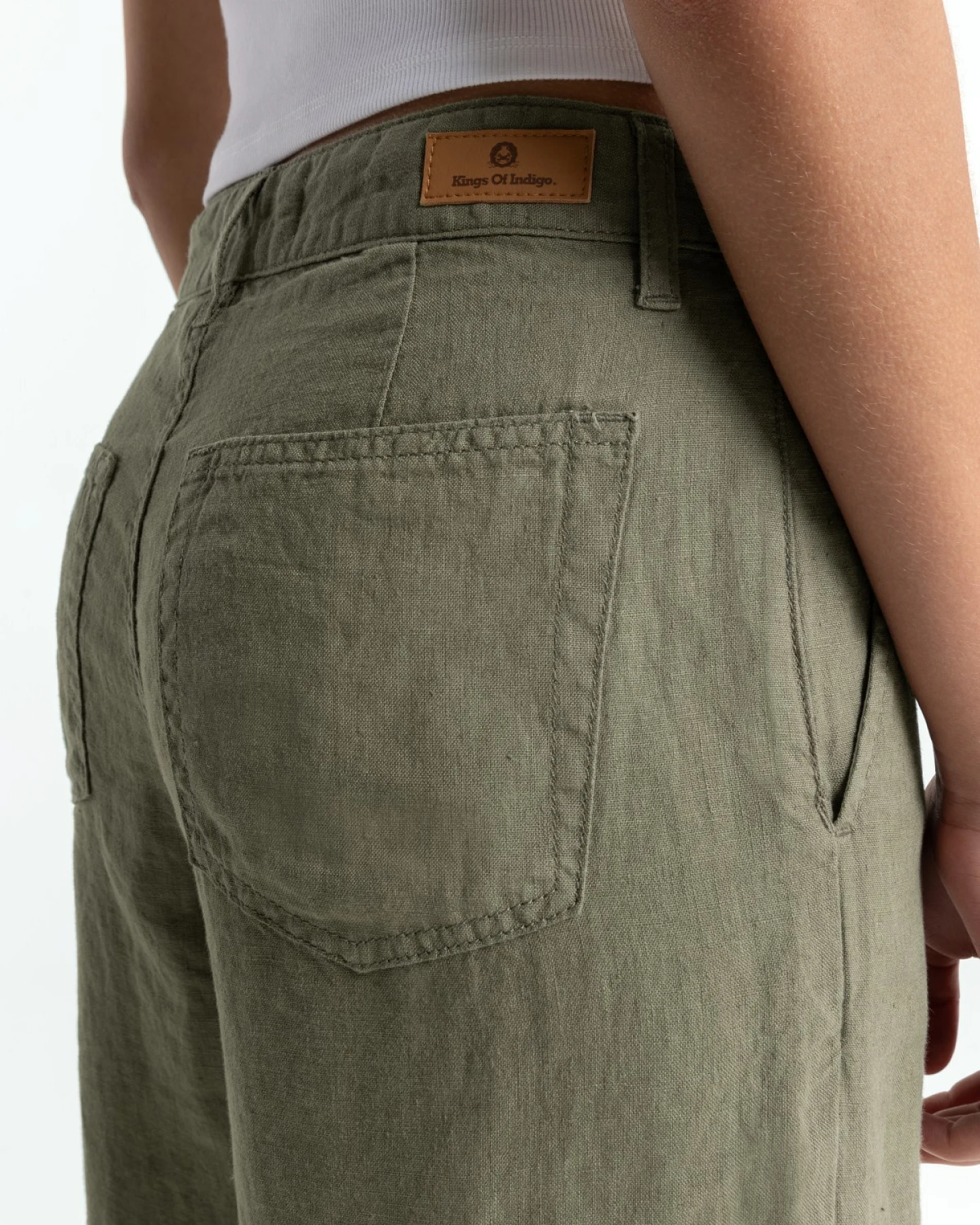 Hose Leila Leinen Grün – Ansicht 3