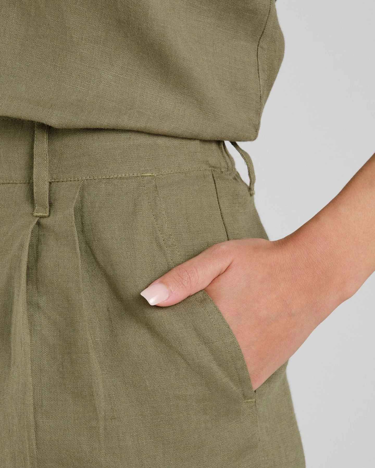 Shorts Djupvik Linen Grün – Ansicht 3