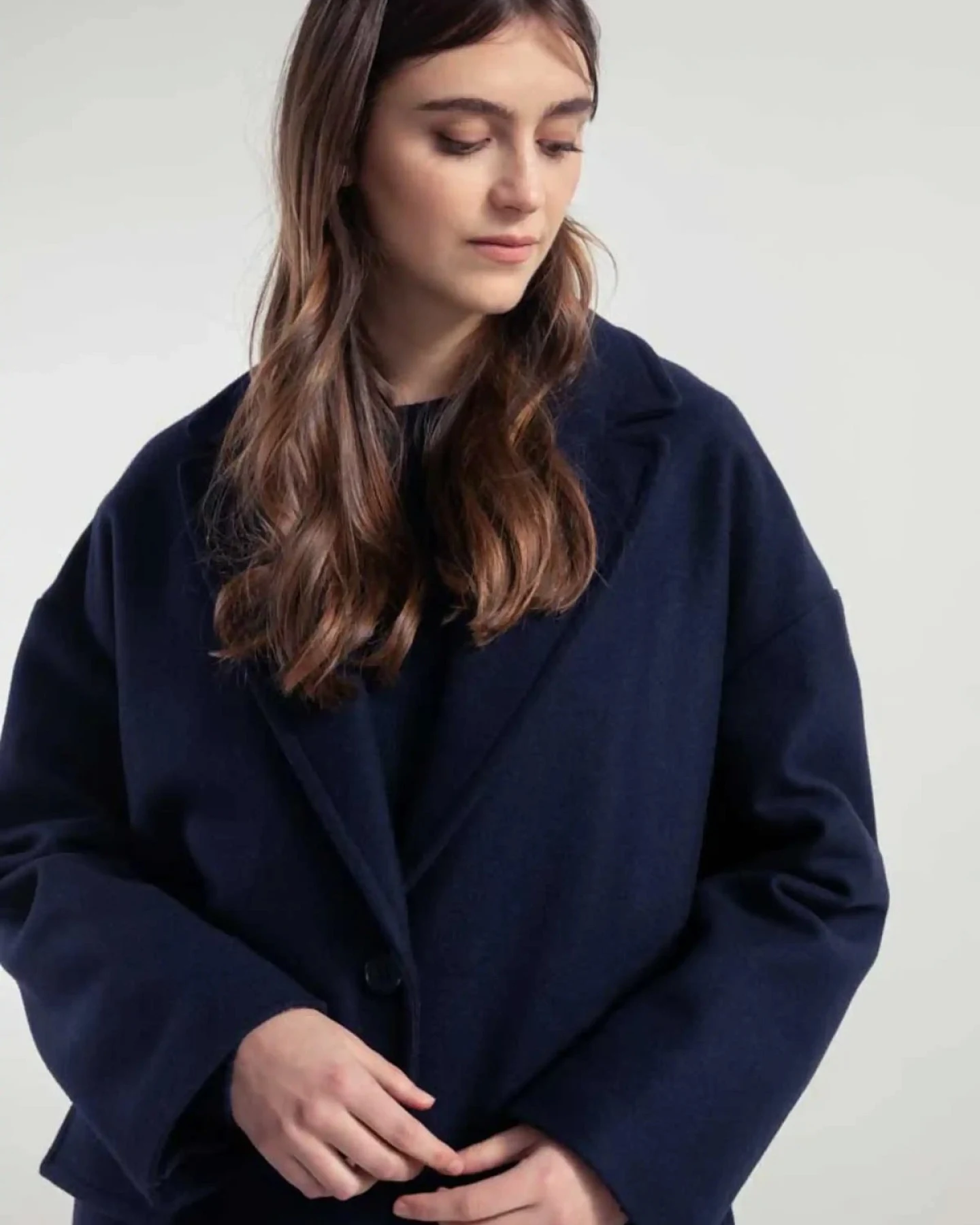 Wollmantel Mara Blau – Ansicht 2