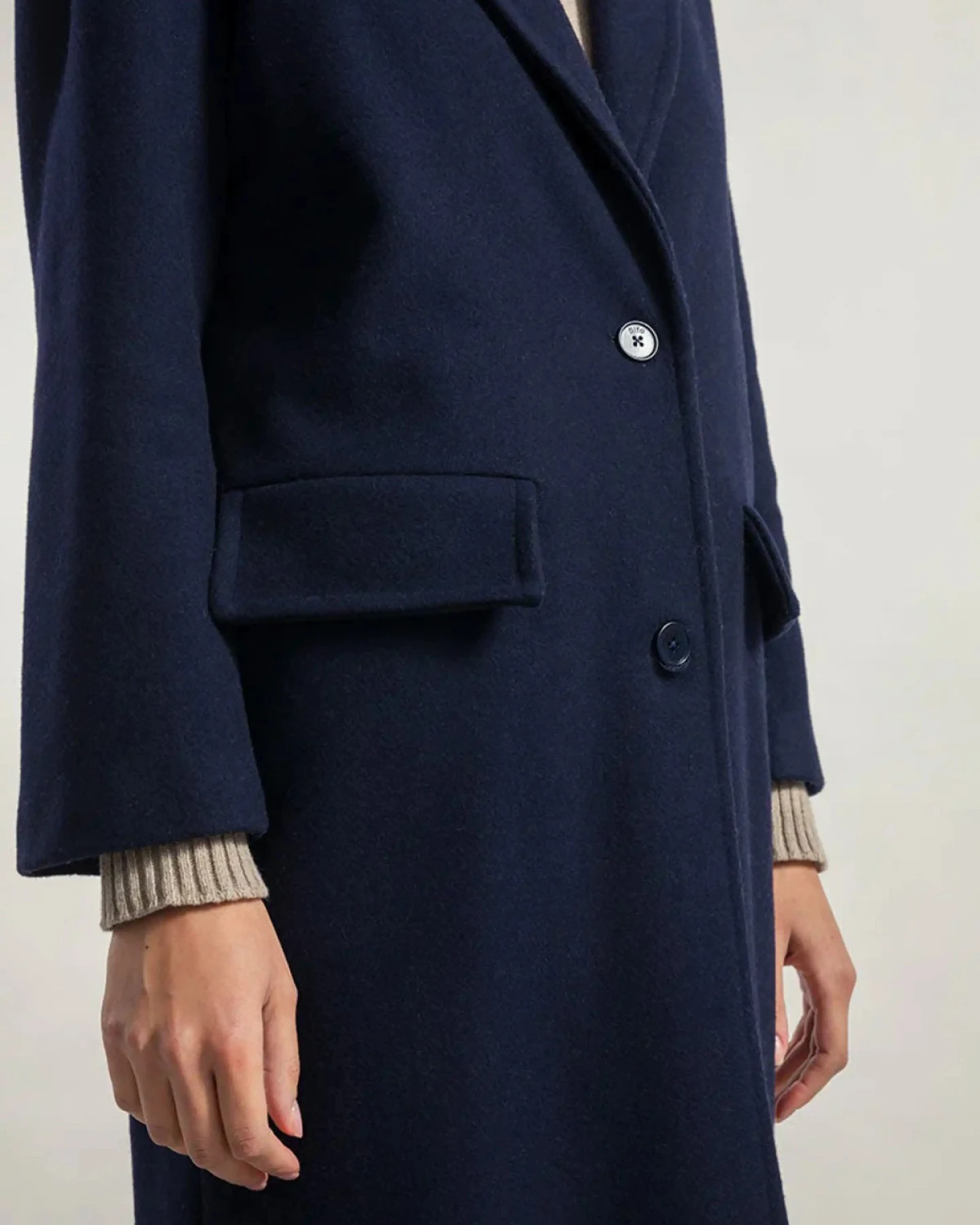 Wollmantel Mara Blau – Ansicht 3