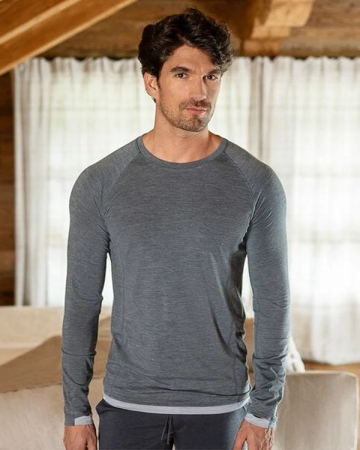 Dagsmejan Herren Langarmshirt aus Merino Wolle