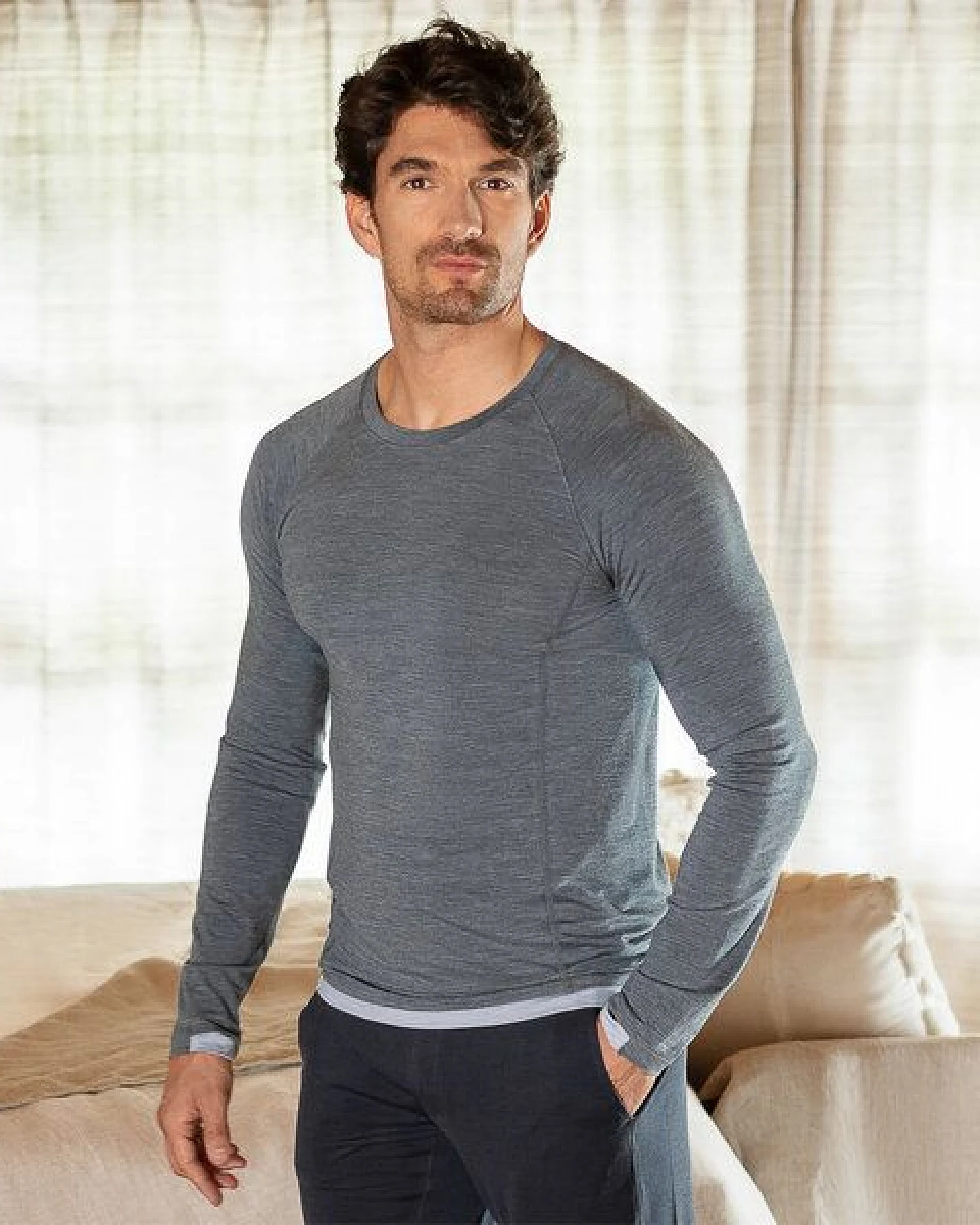 Dagsmejan Herren Langarmshirt aus Merino Wolle – Ansicht 3