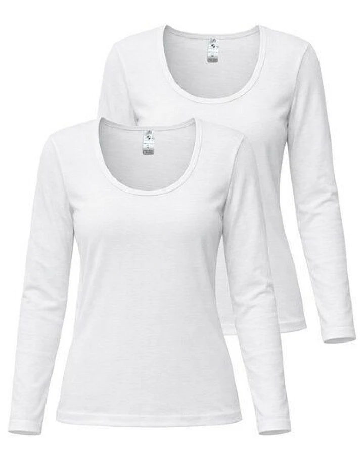 Haasis Bodywear Damen CLASSIC 1/1 Arm Shirt, 3er Pack, Bio Baumwolle
