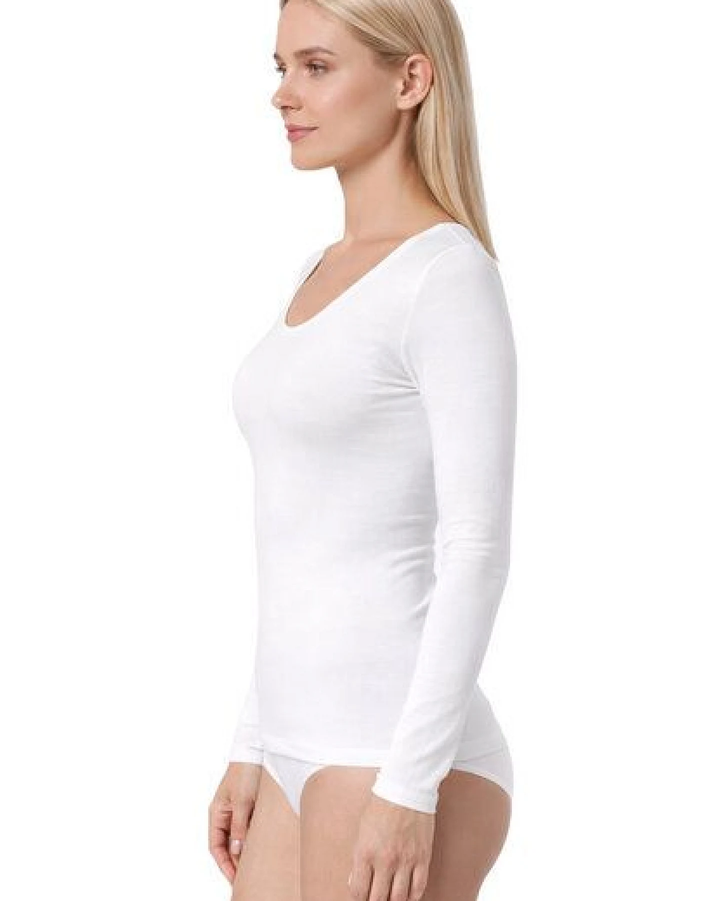 Haasis Bodywear Damen CLASSIC 1/1 Arm Shirt, 3er Pack, Bio Baumwolle – Ansicht 3