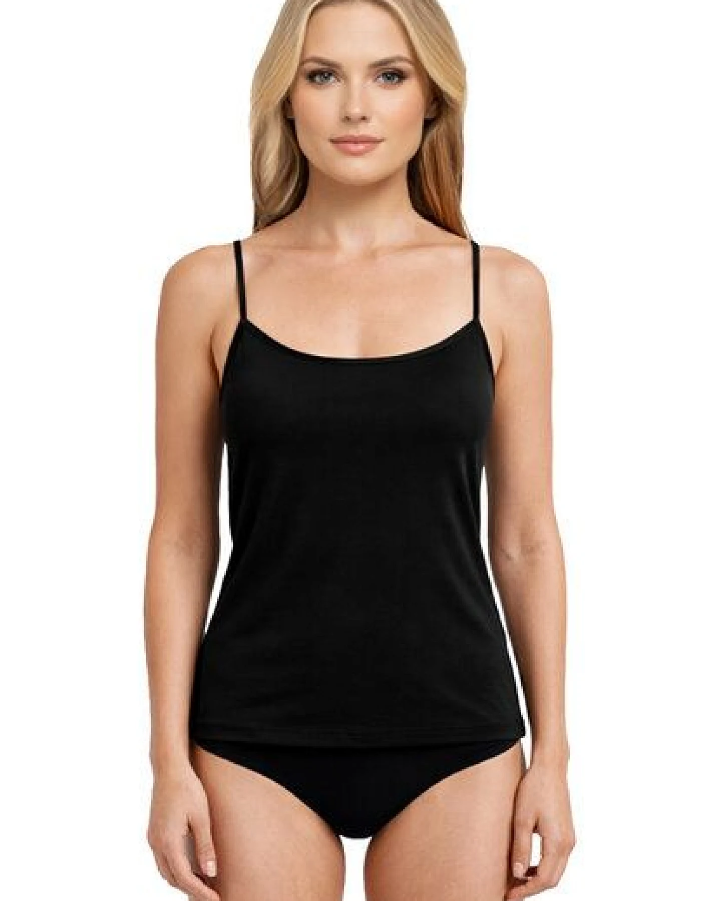 Haasis Bodywear Damen Spaghetti Top, Glanzeinfass, 3er Pack, Bio Baumwolle – Ansicht 3