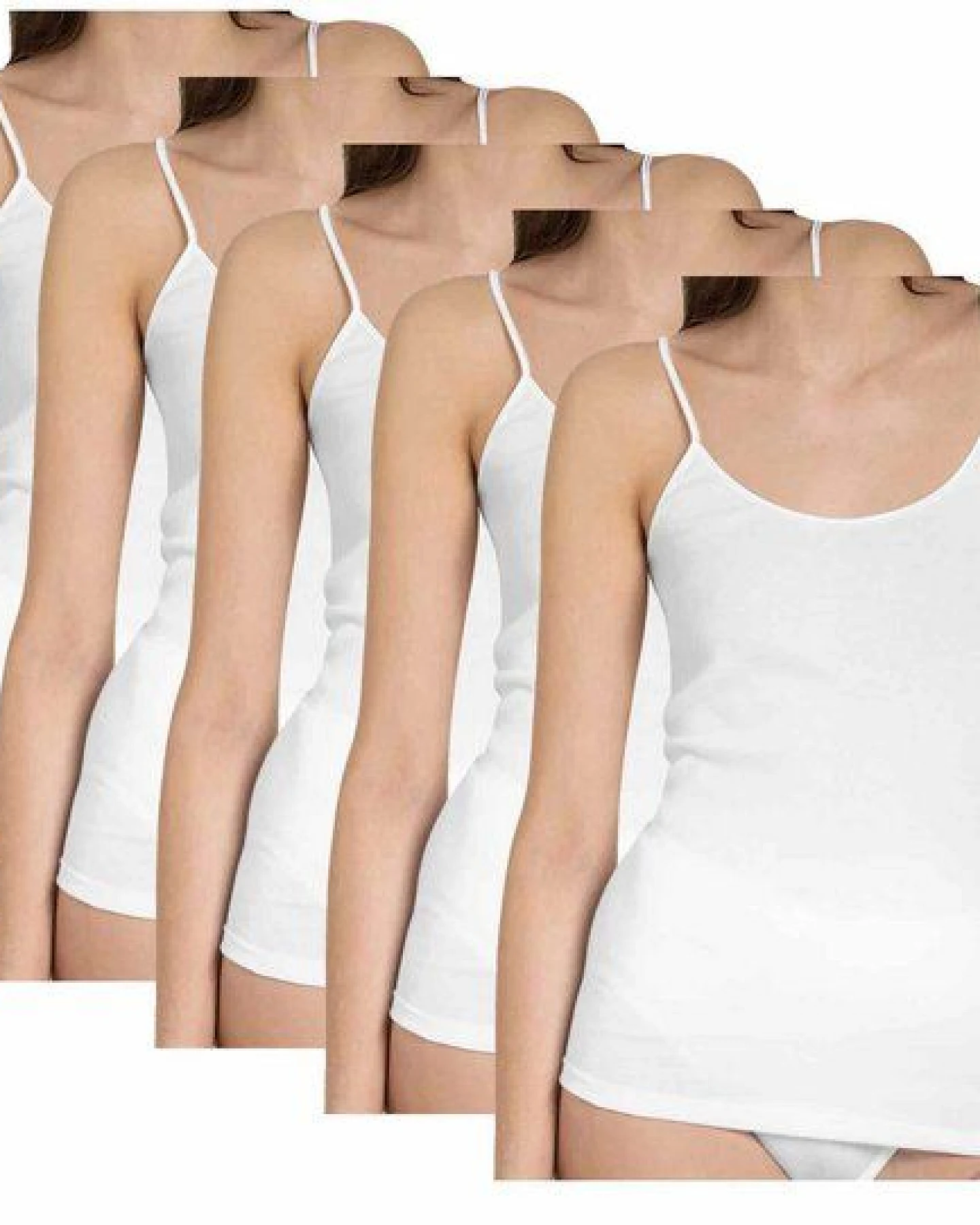 Haasis Bodywear Damen Spaghettiträger Top Feinripp 5er Pack – Ansicht 3