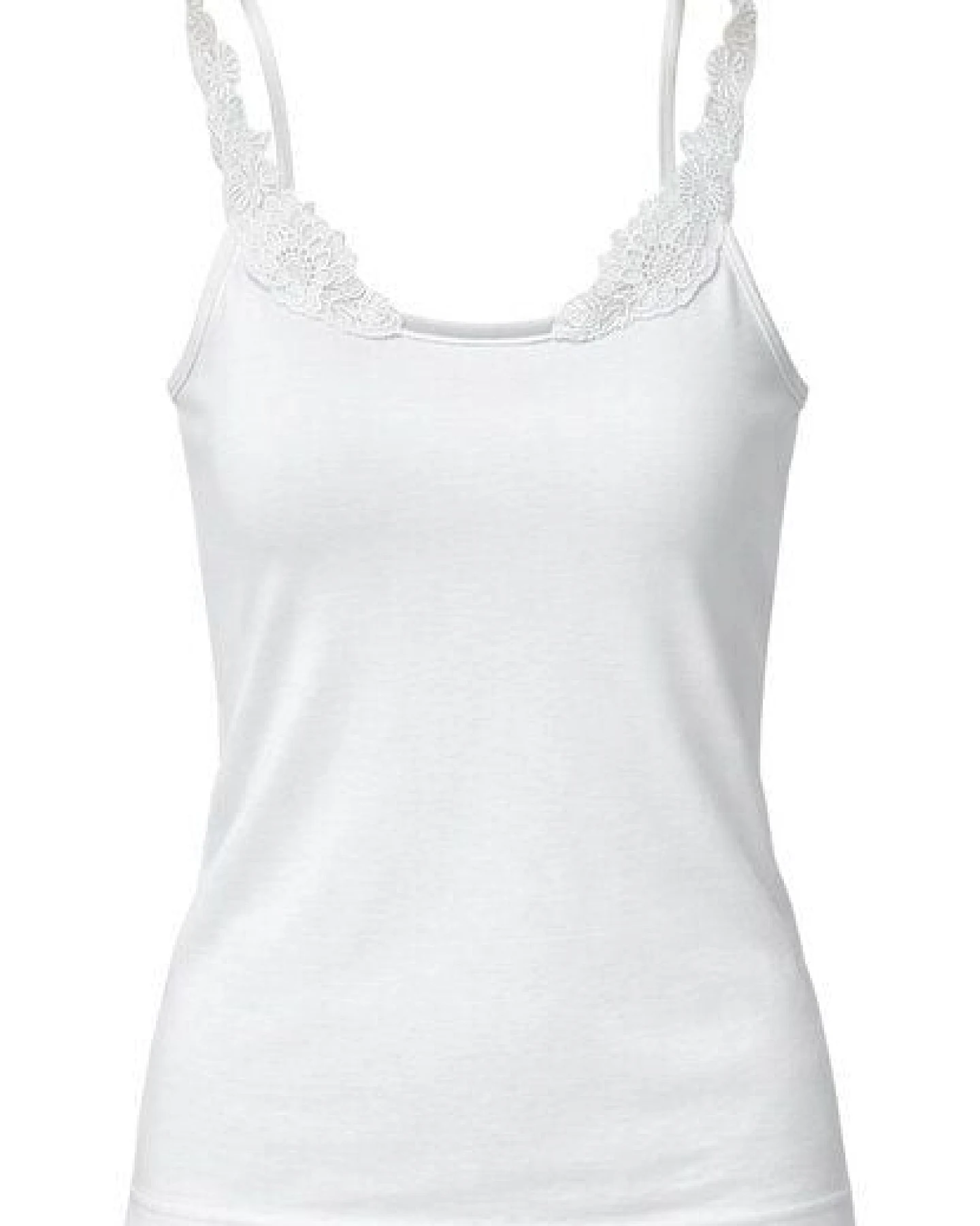 Haasis Bodywear Damen Spitzenträger Top, Glanzeinfass, 2er Pack, Bio Baumwolle – Ansicht 2