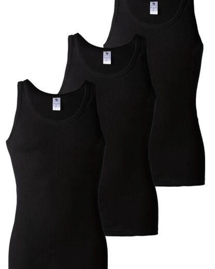 Haasis Bodywear Herren CLASSIC Unterhemd, Doppelripp, 3er Pack