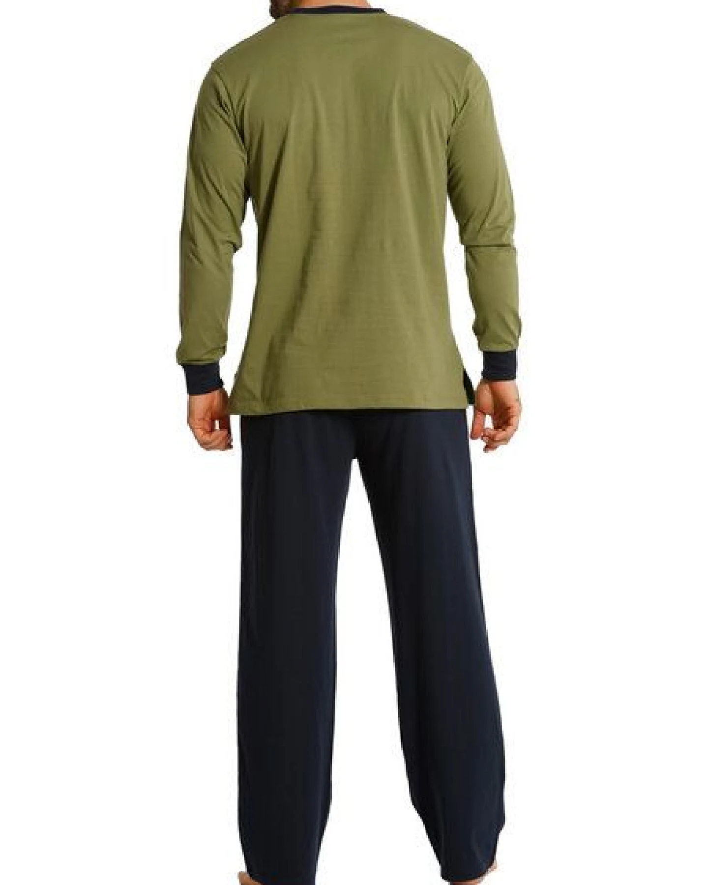 Haasis Bodywear Herren Pyjama V-Ausschnitt, Bio Baumwolle – Ansicht 3