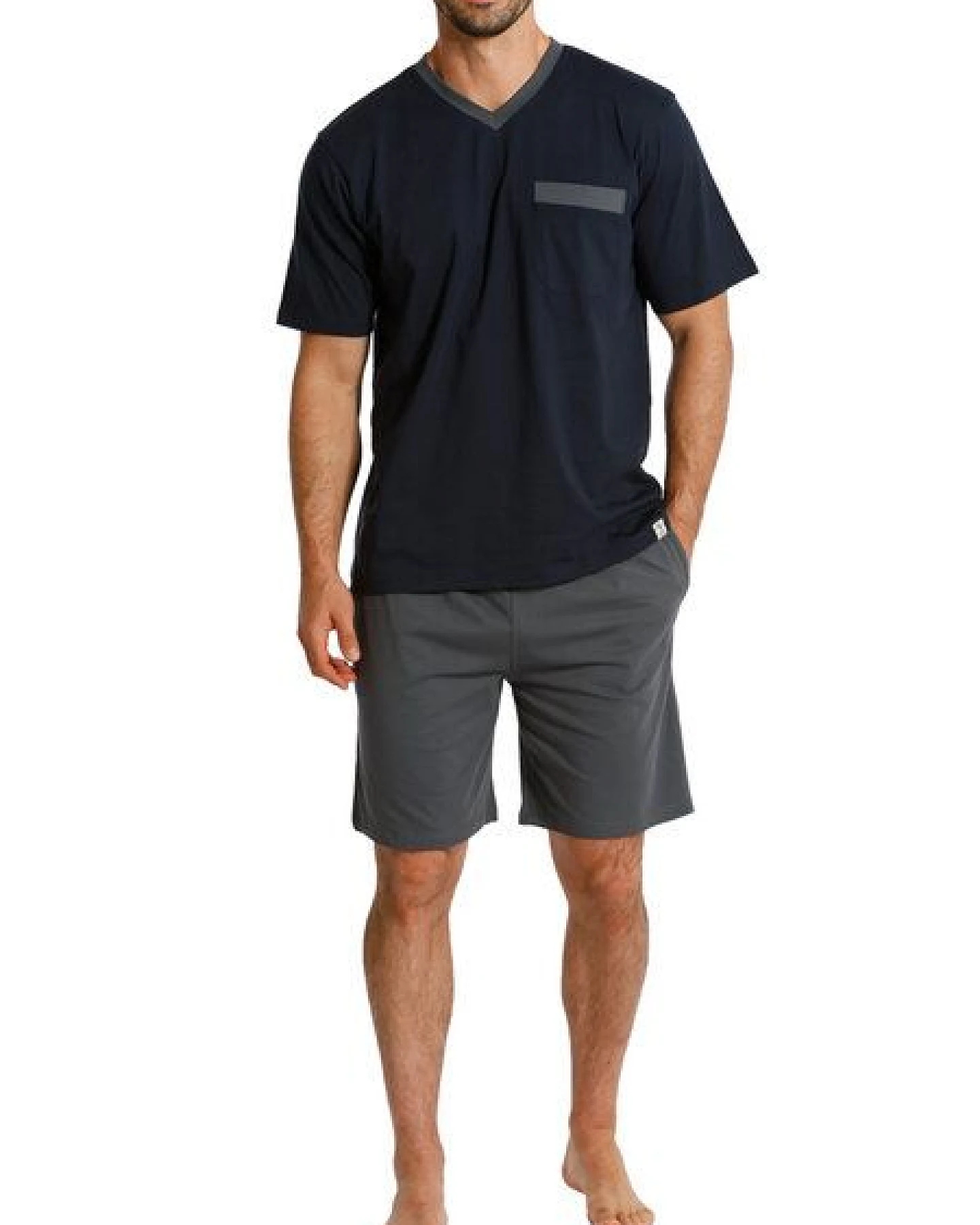 Haasis Bodywear Herren Shorty V-Ausschnitt, Bio Baumwolle, GOTS zertifiziert – Ansicht 2
