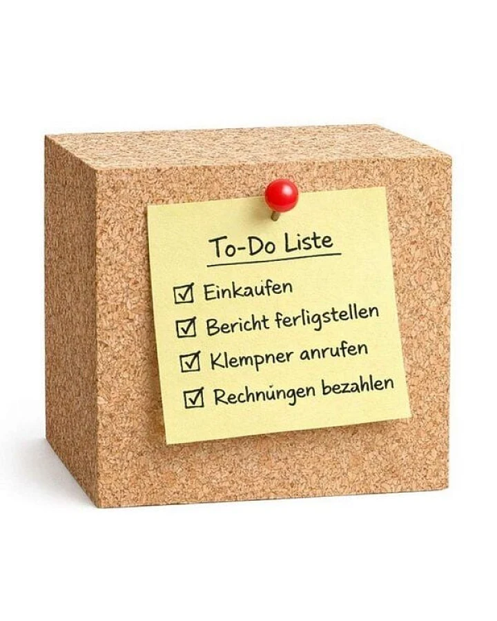 Kork-Deko Kork-Würfel Memoboard 10x10x10cm inkl. 80 Pinnnadeln für Büro