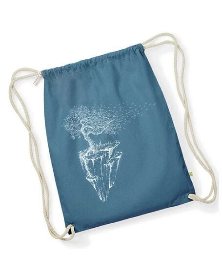 Life-Tree Stringbag aus Biobaumwolle Fairwear "Maple Island" für in Grün/Blau/Weiß/Rot