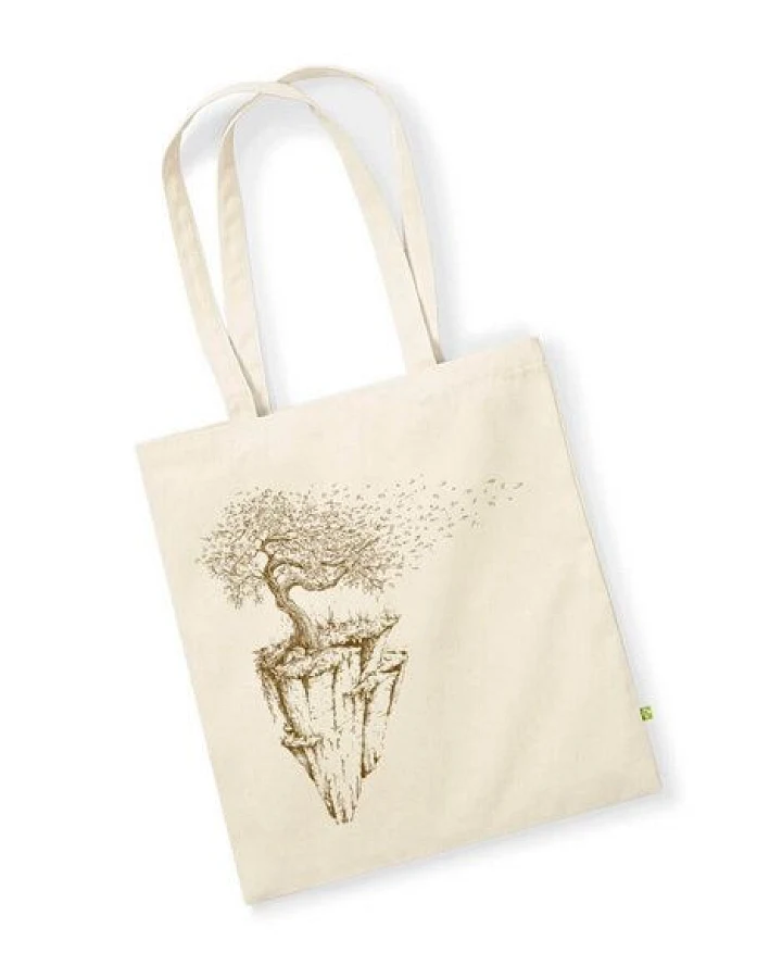 Life-Tree Tasche aus Biobaumwolle Fairwear "Maple Island" für in Grün/Blau/Weiß/Rot