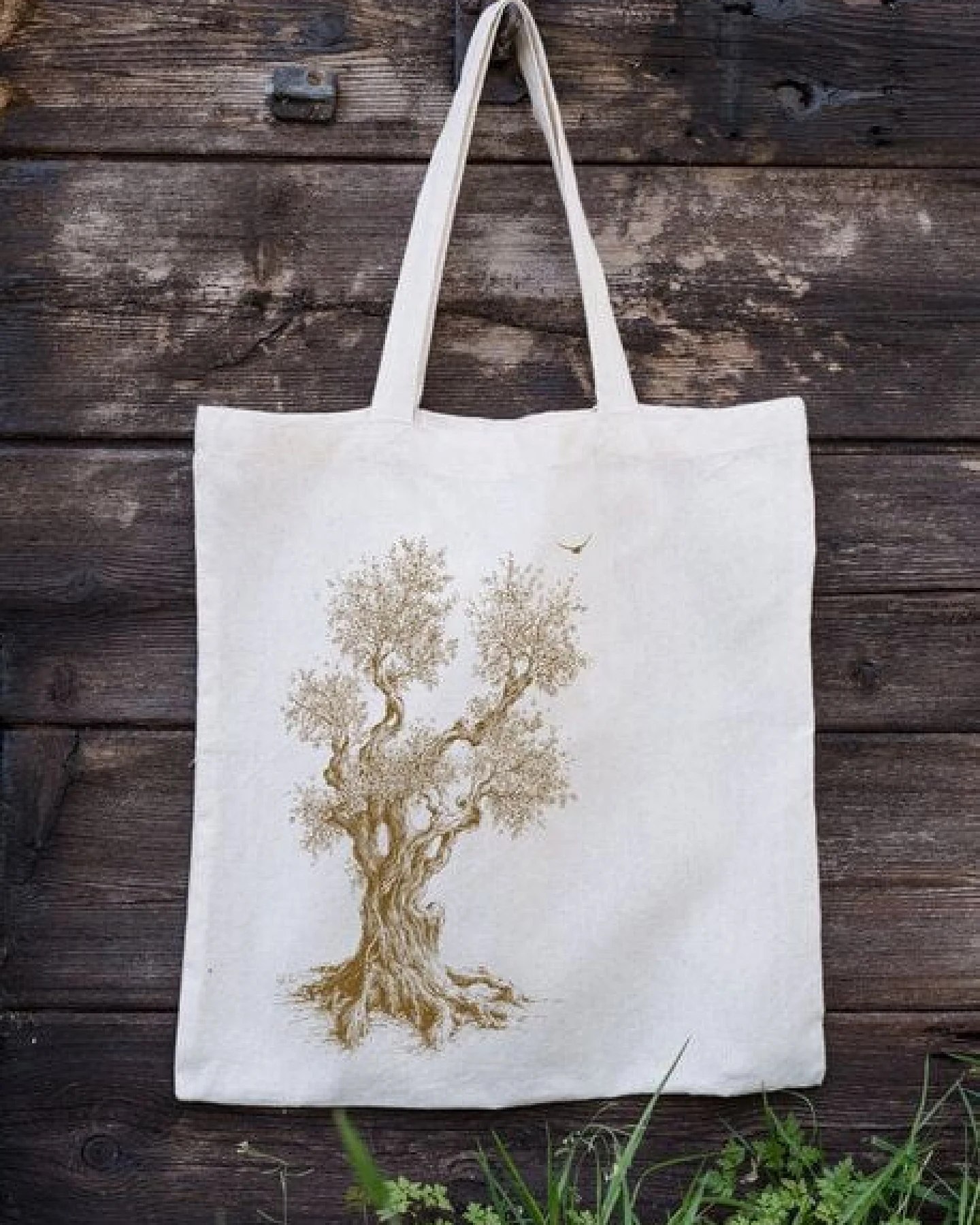Life-Tree Tasche aus Biobaumwolle Fairwear "Olive Tree" für in Grün/Blau/Weiß/Rot – Ansicht 3