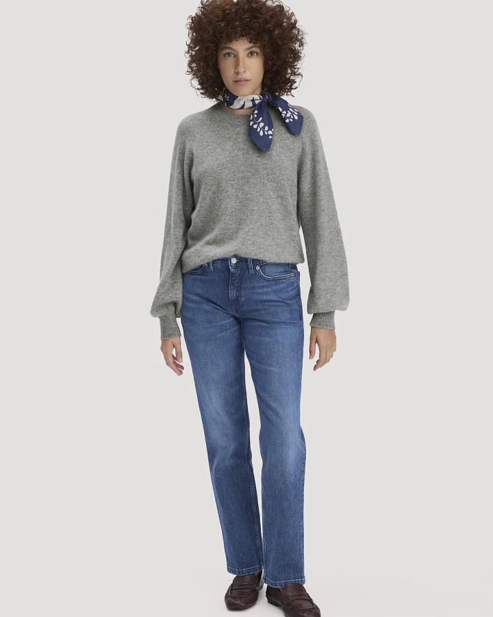 hessnatur Damen Jeans MARIE Straight aus Bio-Denim - blau - Größe 27/30
