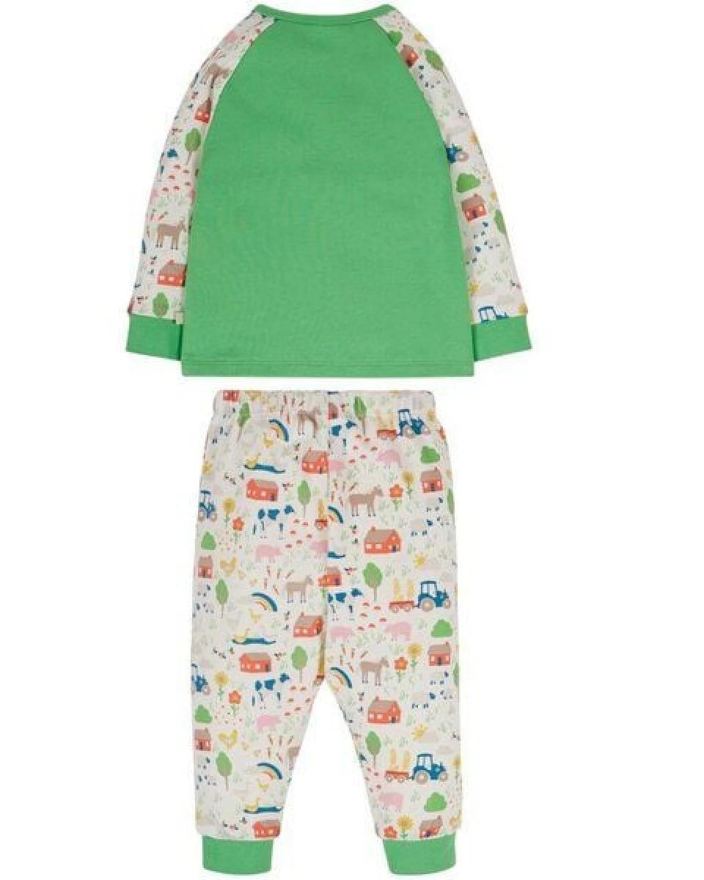 Frugi Schlafanzug Traktor grün – Ansicht 3