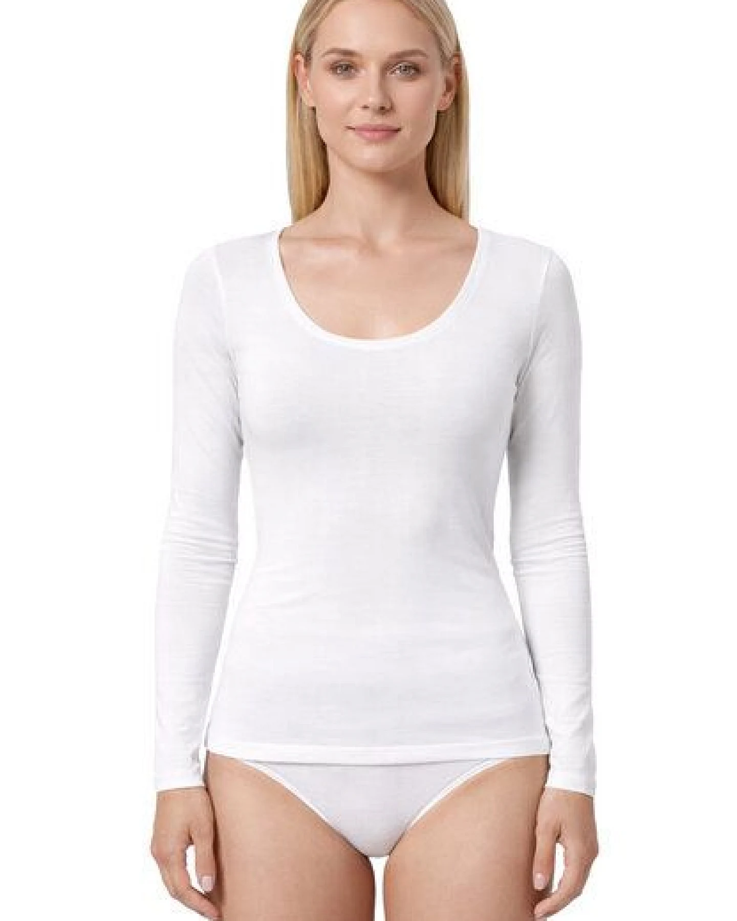 Haasis Bodywear Damen CLASSIC 1/1 Arm Shirt, 3er Pack, Bio Baumwolle – Ansicht 2