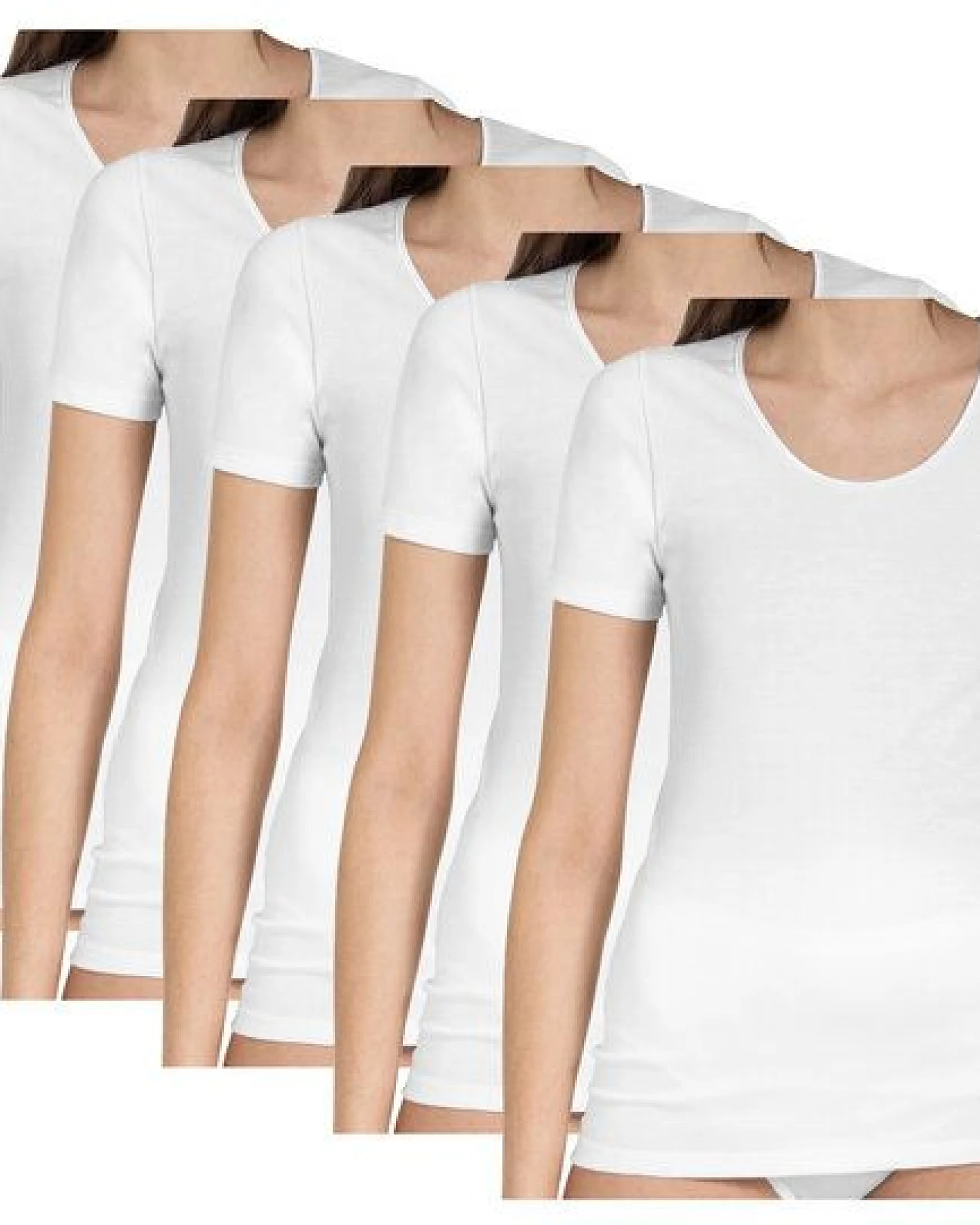 Haasis Bodywear Damen Shirt 1/2 Arm Feinripp 5er Pack – Ansicht 3