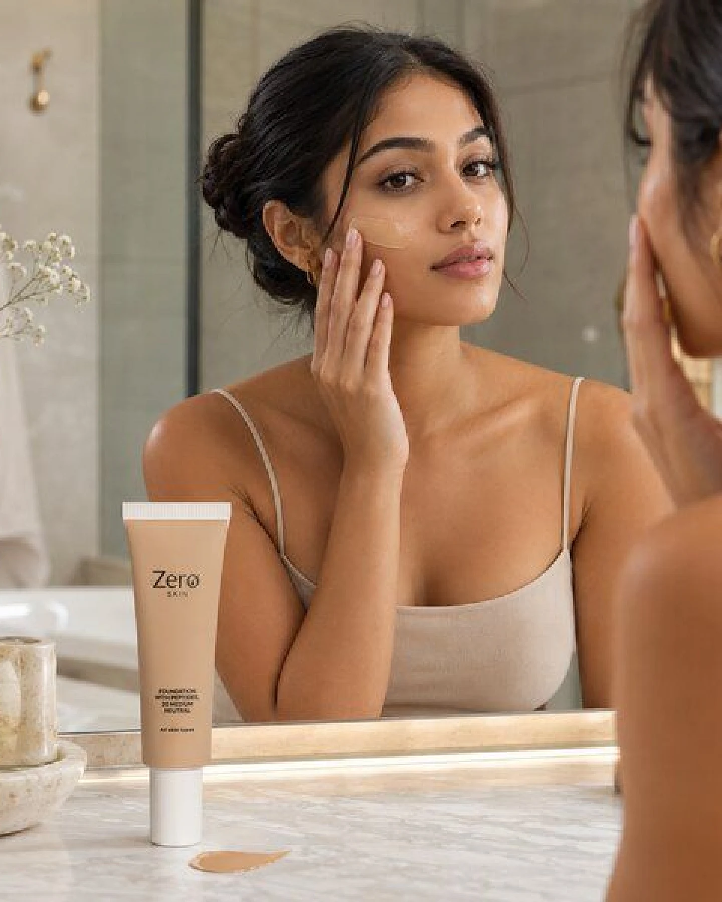 Zero Skin Foundation mit Peptiden, 20 Medium Neutral - 30 ml, hydratisierend mit Hyaluronsäure & Aloe Vera – Ansicht 2