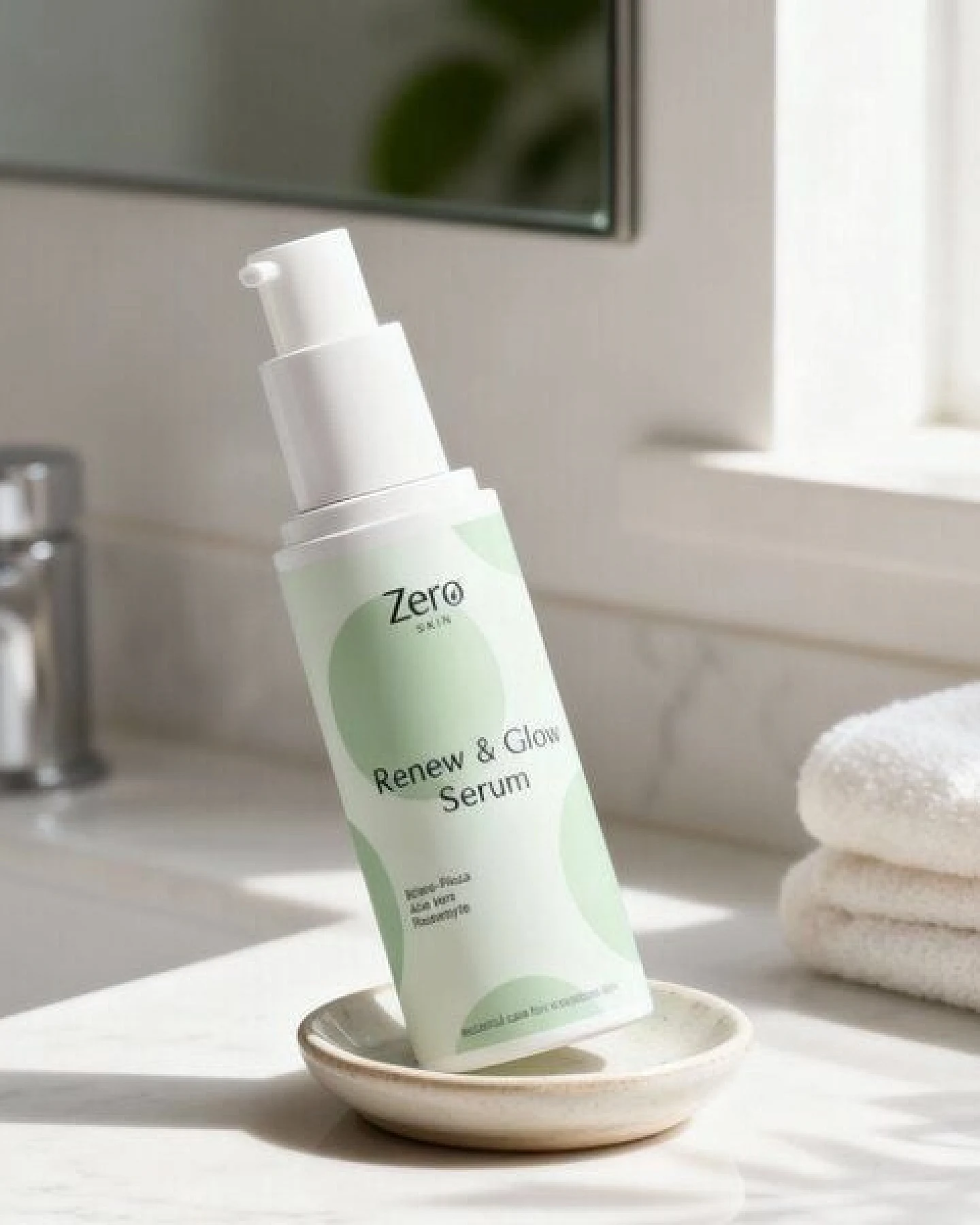 Zero Skin Renew & Glow Serum - 30 ml - sanfte Retinol-Alternative mit Bidens Pilosa, Anti-Aging & Glow, intensiv hydratisierend mit Bio-Aloe Vera, Hyaluron & Jojobaöl, antioxidativer Schutz mit Vitamin C & E – vegan & ECOCERT COSMOS Natural – Ansicht 3
