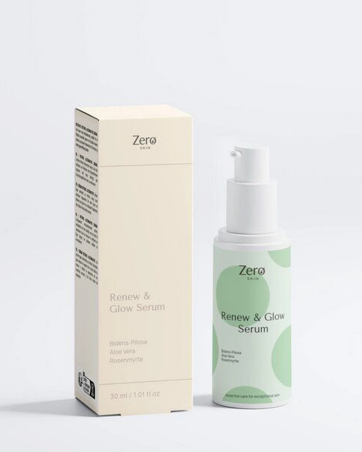 Zero Skin Renew & Glow Serum - 30 ml - sanfte Retinol-Alternative mit Bidens Pilosa, Anti-Aging & Glow, intensiv hydratisierend mit Bio-Aloe Vera, Hyaluron & Jojobaöl, antioxidativer Schutz mit Vitamin C & E – vegan & ECOCERT COSMOS Natural – Ansicht 4