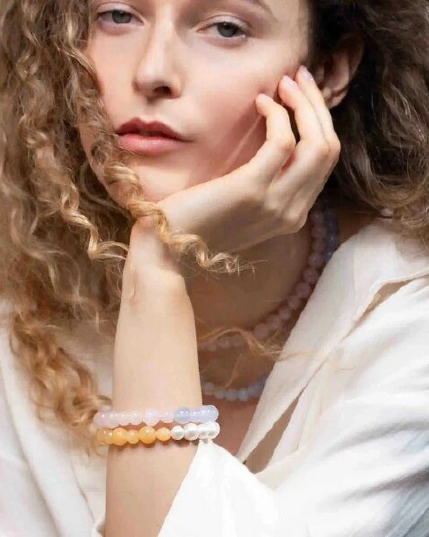 fejn jewelry elastisches Armband 'big bead' mit Halbedelsteinen – Ansicht 2