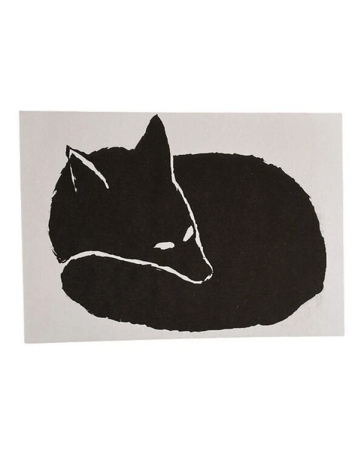 ilovemixtapes Postkarte „Fuchs“ – Minimalistische Illustration eines schlafenden Fuchses